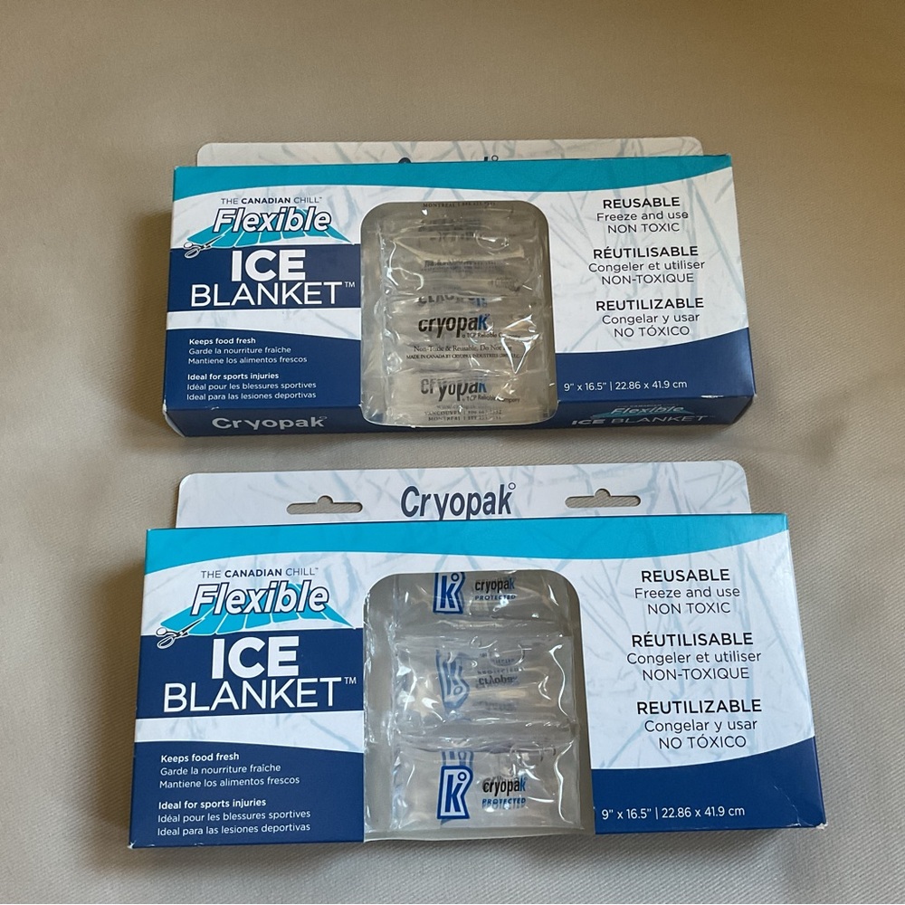 Cryopak Flexible Ice Blanket 9x16.5 Non Toxic Reusable Foldable **SET OF 2** NIB